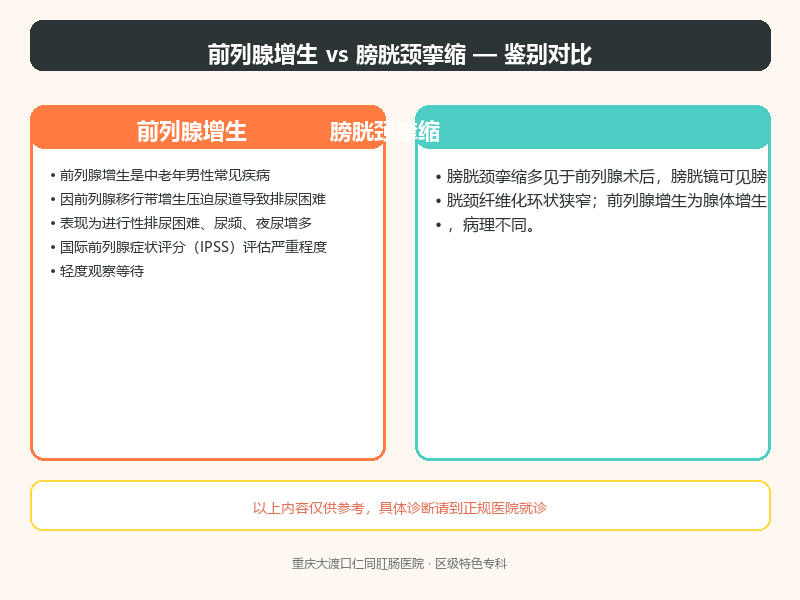 前列腺增生与膀胱颈挛缩