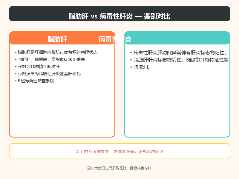 脂肪肝与病毒性肝炎的鉴别要点