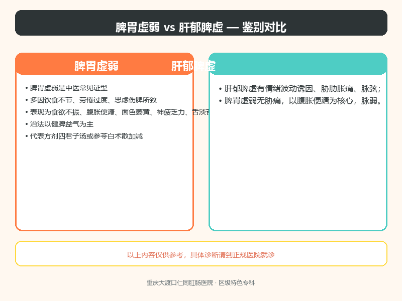 脾胃虚弱与肝郁脾虚的鉴别要点