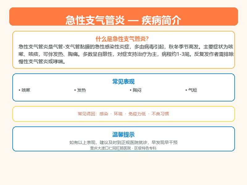 永川区急性支气管炎怎么区分？重庆仁同肛肠医院教您鉴别与应对