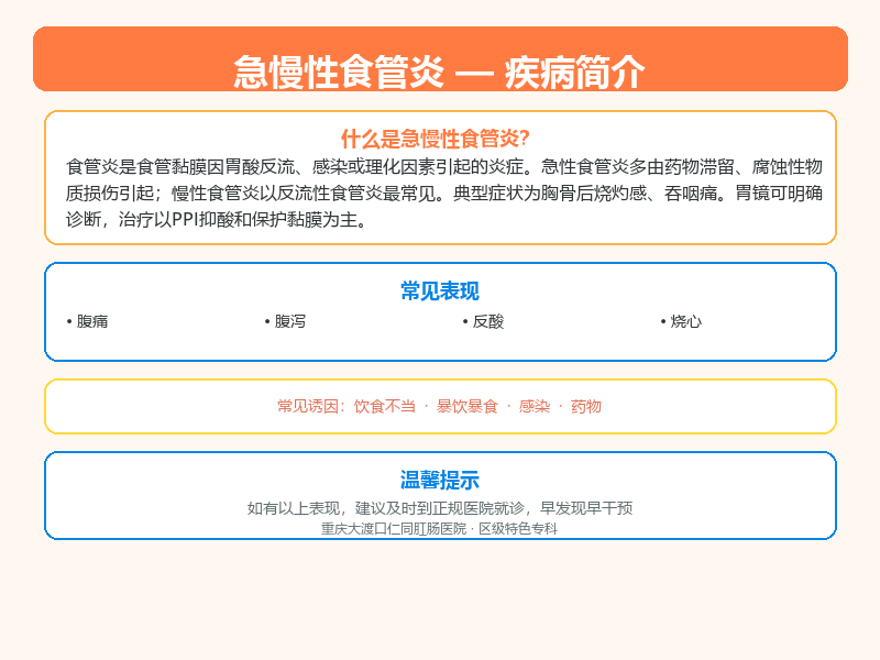 急慢性食管炎疾病科普示意图