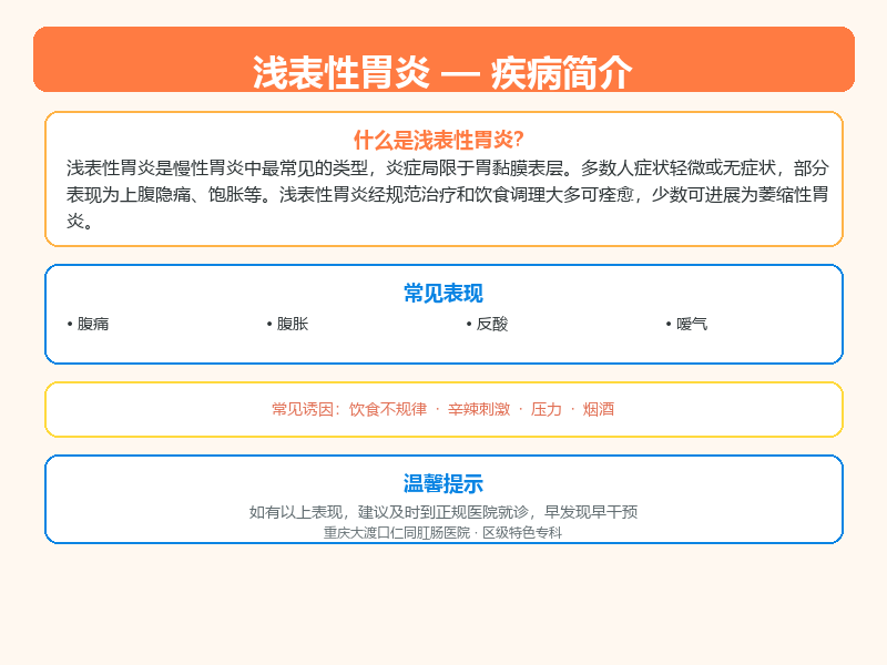 江北区浅表性胃炎怎么区分？重庆仁同肛肠医院教您鉴别与应对