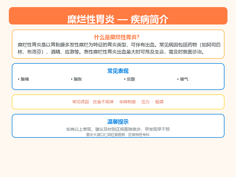 万州区糜烂性胃炎怎么区分？仁同肛肠医院教您鉴别与应对