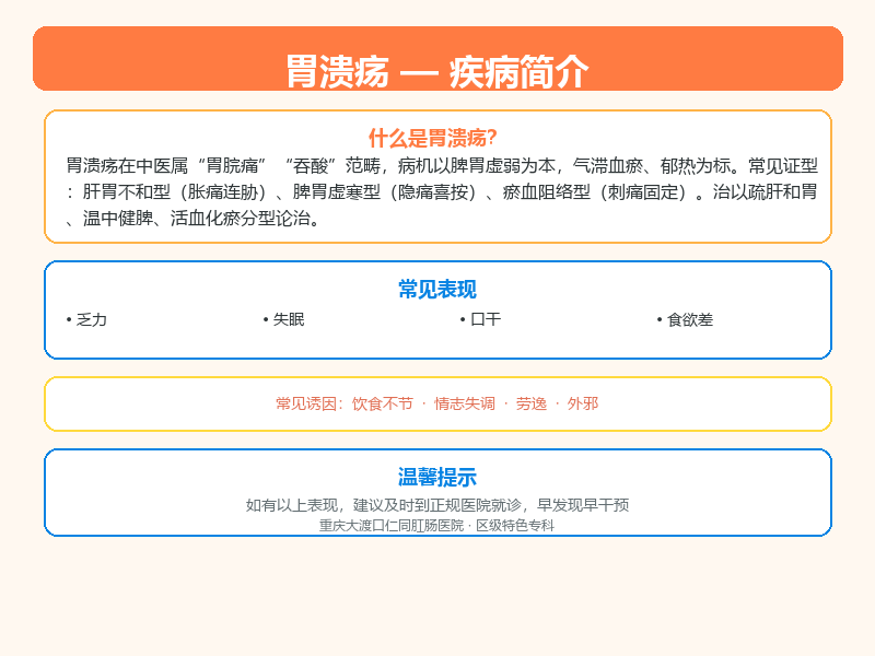 永川区胃溃疡怎么区分？重庆仁同肛肠医院教您鉴别与应对