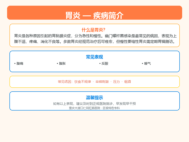 江北区胃炎怎么区分？仁同肛肠医院教您鉴别与应对