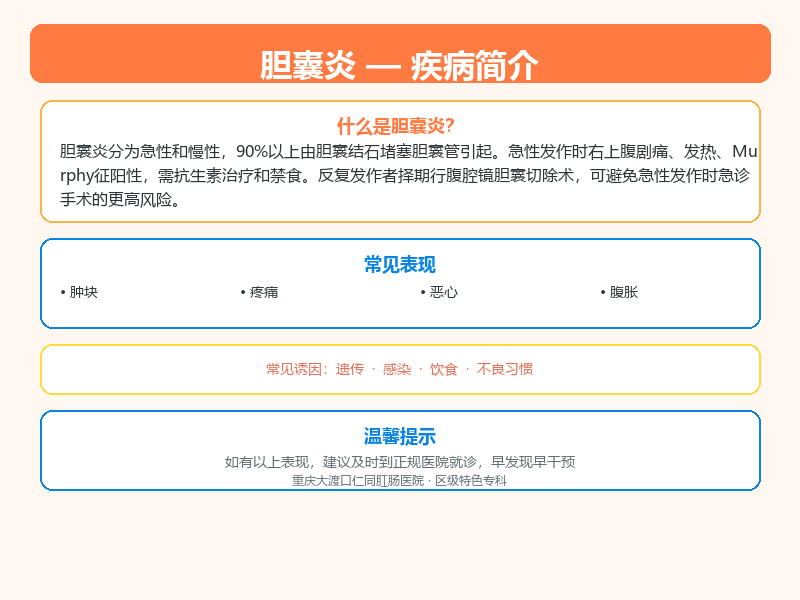 胆囊炎疾病科普示意图