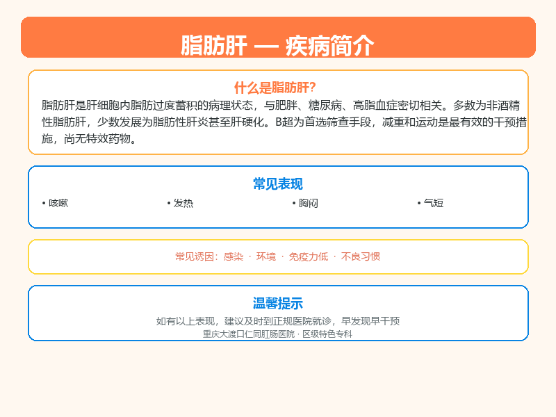 合川区脂肪肝怎么区分？大渡口仁同肛肠医院教您鉴别与应对