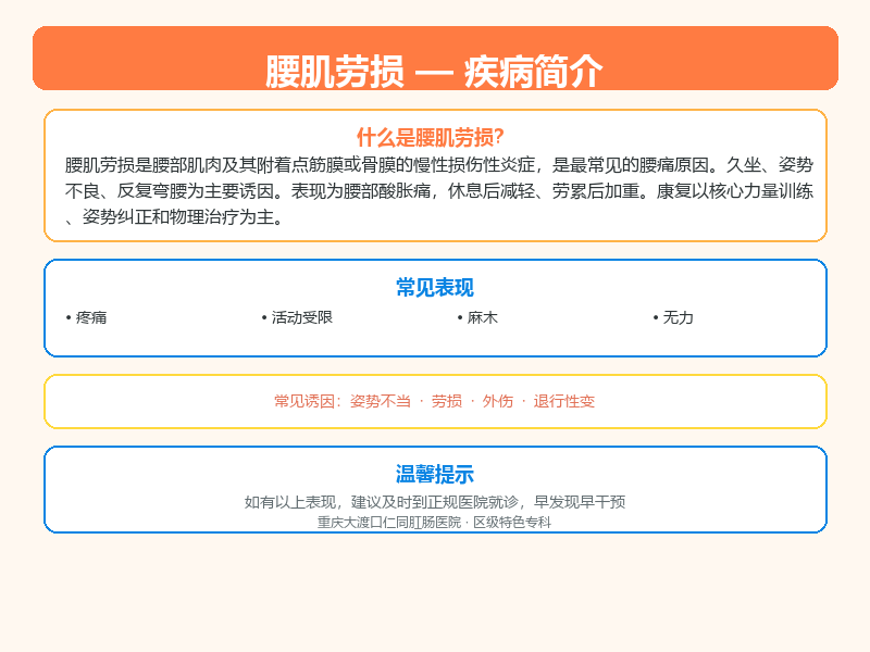 腰肌劳损科普示意图