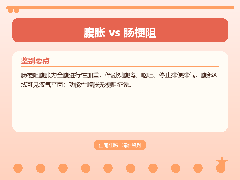 腹胀与肠梗阻的鉴别要点