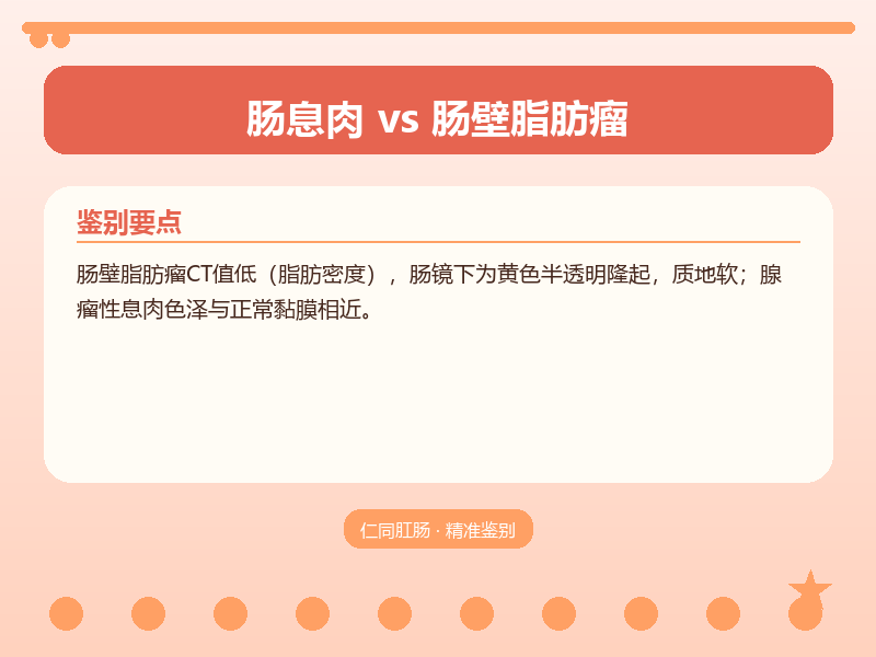 肠息肉与肠壁脂肪瘤的鉴别要点