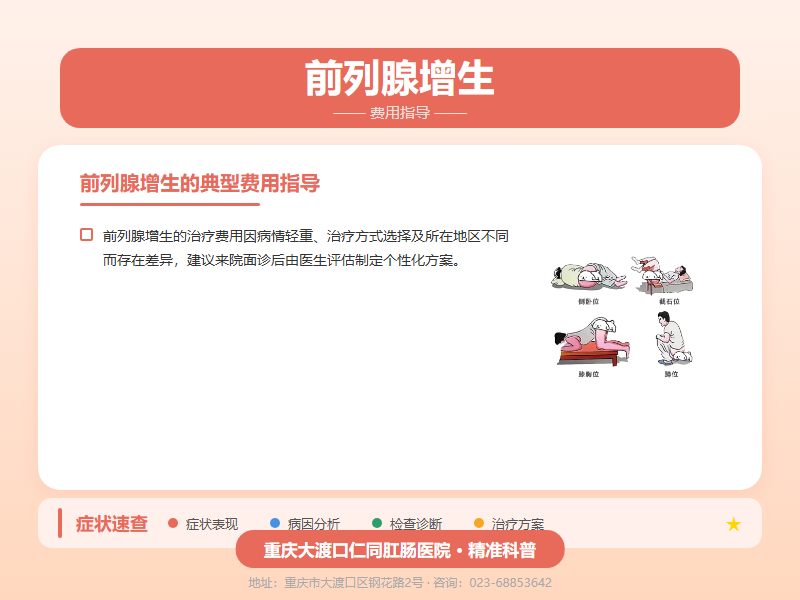 前列腺增生费用指导