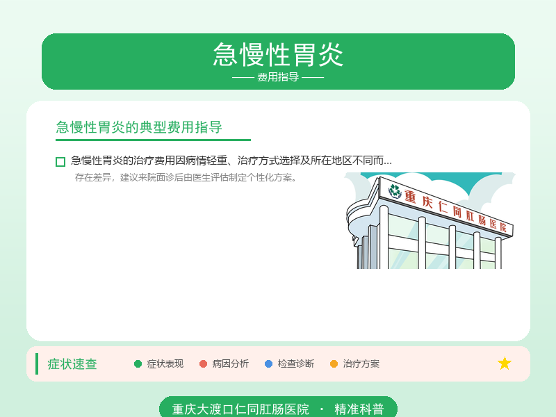 急慢性胃炎费用指导