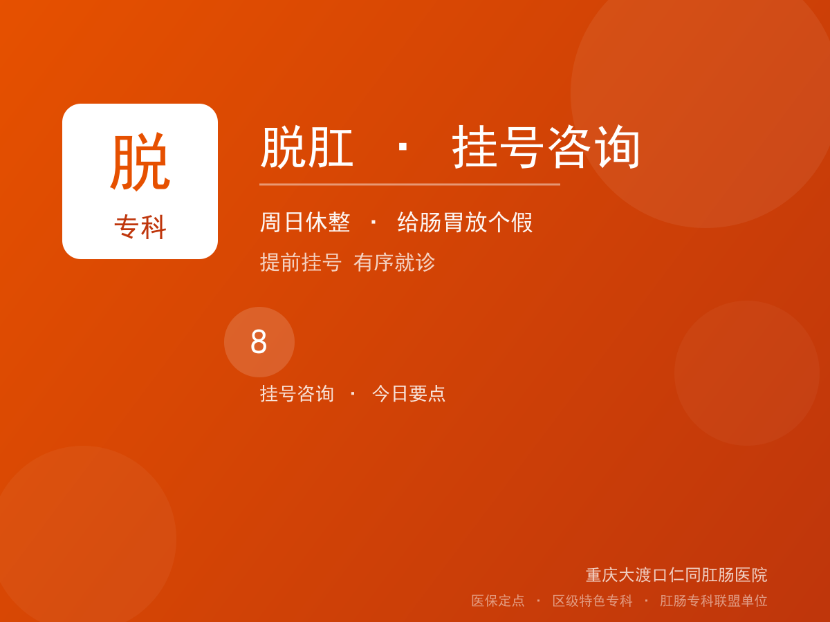 脱肛挂号咨询
