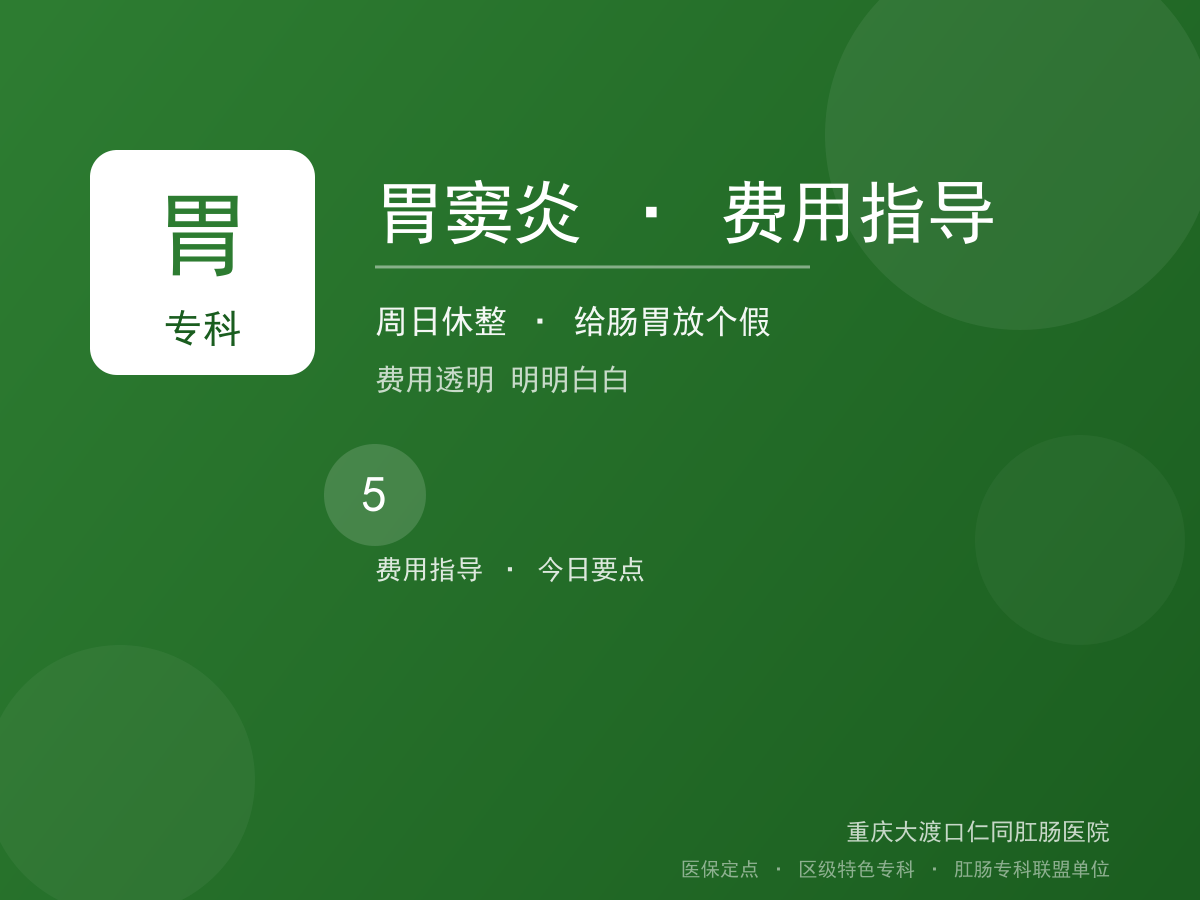 胃窦炎费用指导