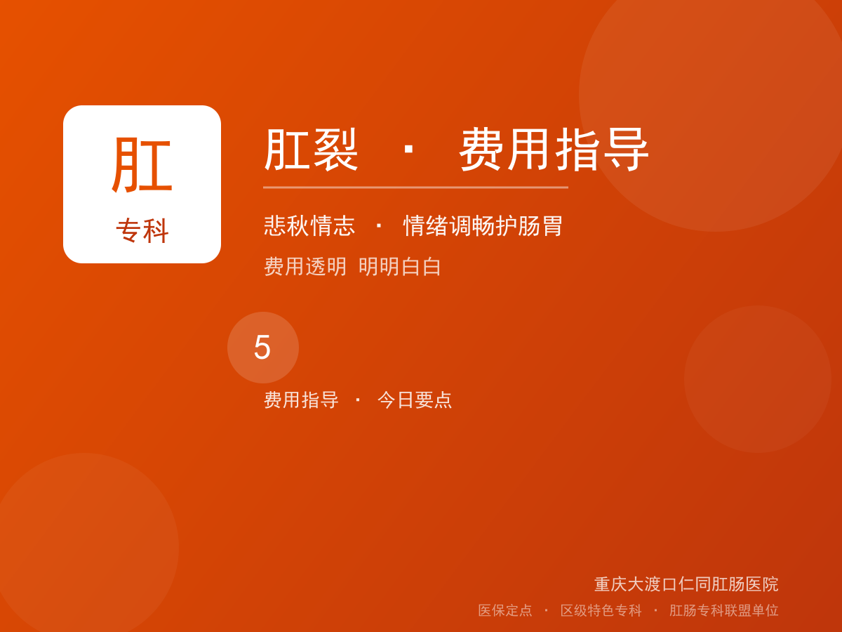 肛裂费用指导